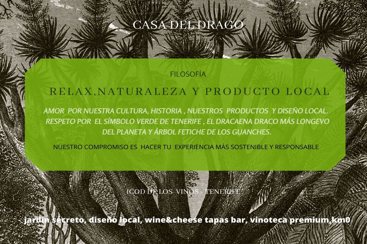 Casa del Drago in Icod de los Vinos, filosofie van ontspanning, natuur en lokale producten.