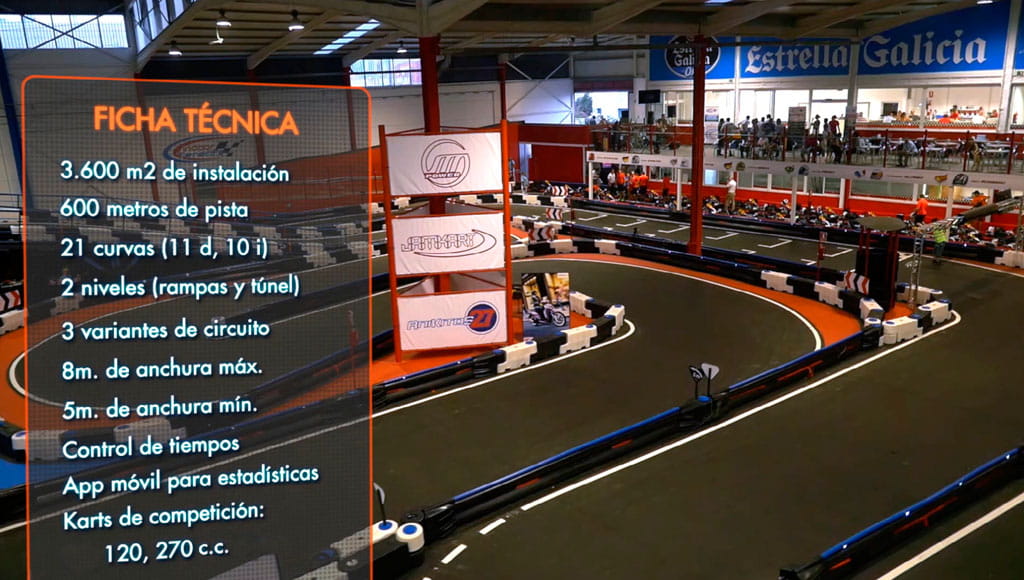 Karten op Tenerife met 600 m baan, 21 bochten, 2 niveaus en 3 circuitvarianten.