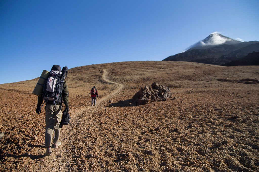 Wandelpad in Nationaal Park Teide, Tenerife.